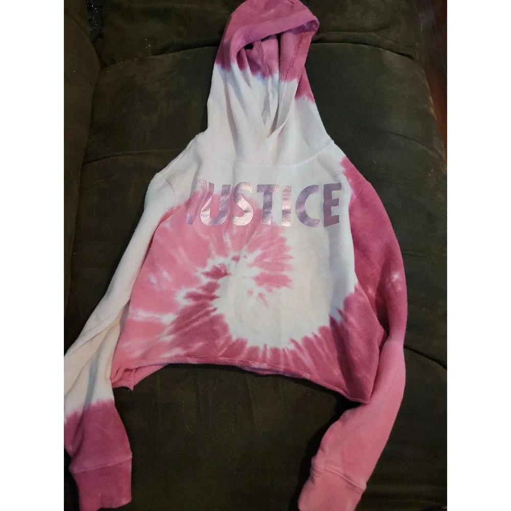Justice tie‎ dye sweatshirt hooded size 6 7